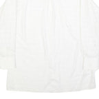 CLINE & CO Mens White Patterned Cotton Blend Shirt M Classic Button Up Long