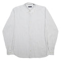 TOMMY HILFIGER Mens White Blue Check Shirt L Button Down Collar Classic Fit