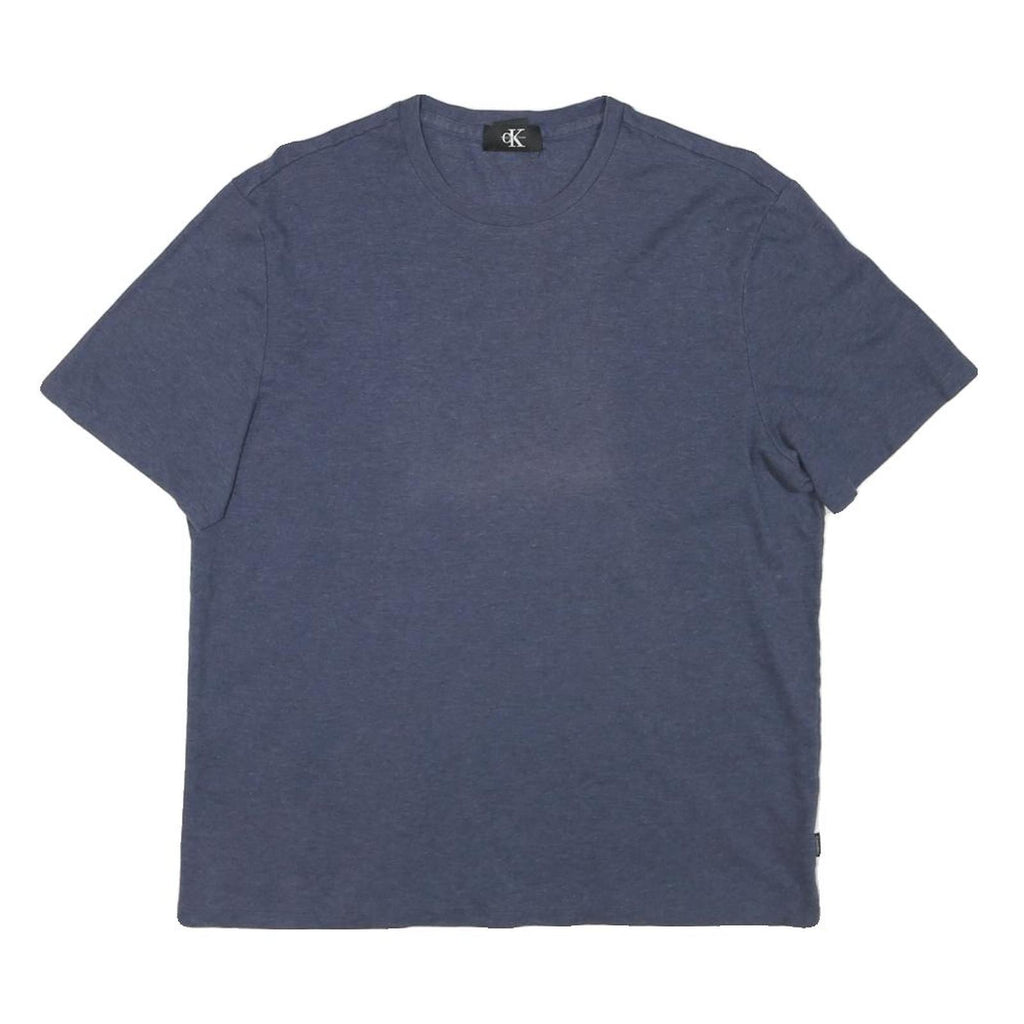 CALVIN KLEIN JEANS Womens Blue T-Shirt M Short Sleeve Crew Neck Plain Cotton