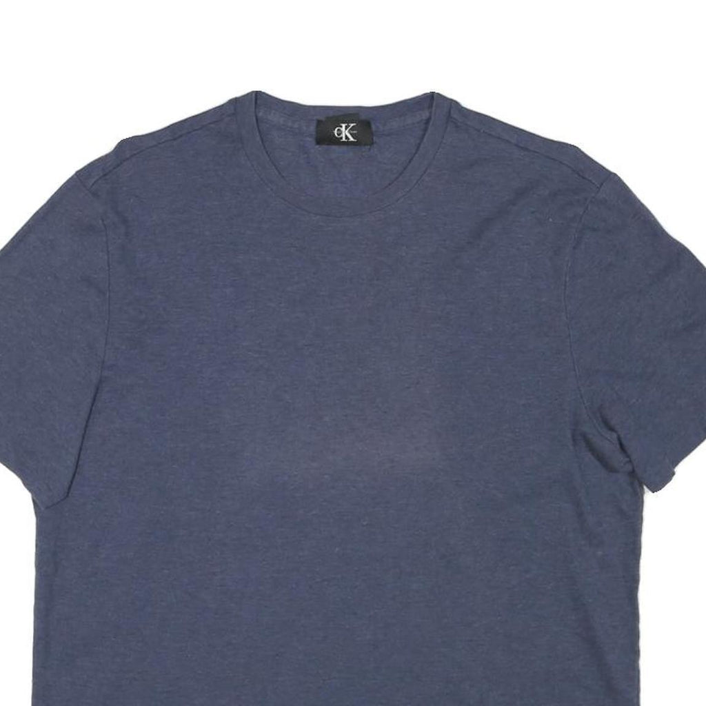 CALVIN KLEIN JEANS Womens Blue T-Shirt M Short Sleeve Crew Neck Plain Cotton