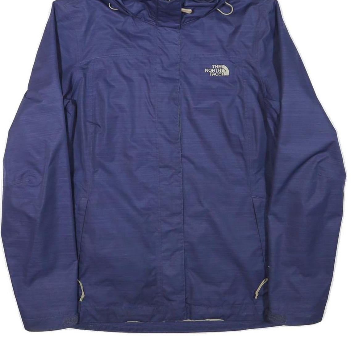 THE NORTH FACE Womens Blue Outdoor Jacket M Polyester Blend Plain Hooded Zip