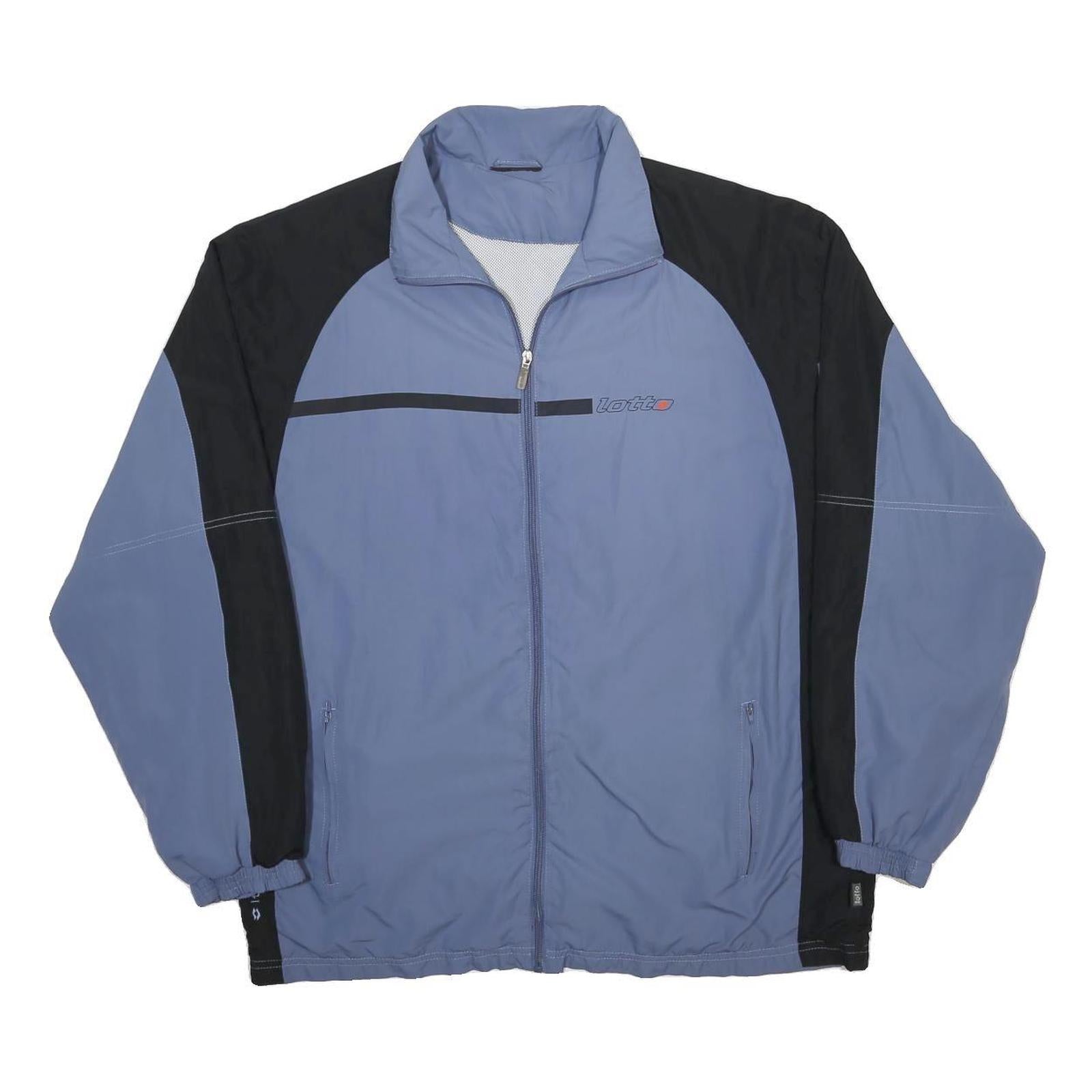 LOTTO Mens Blue & Black Casual Zip Jacket 2XL Polyester Lightweight Sportswear