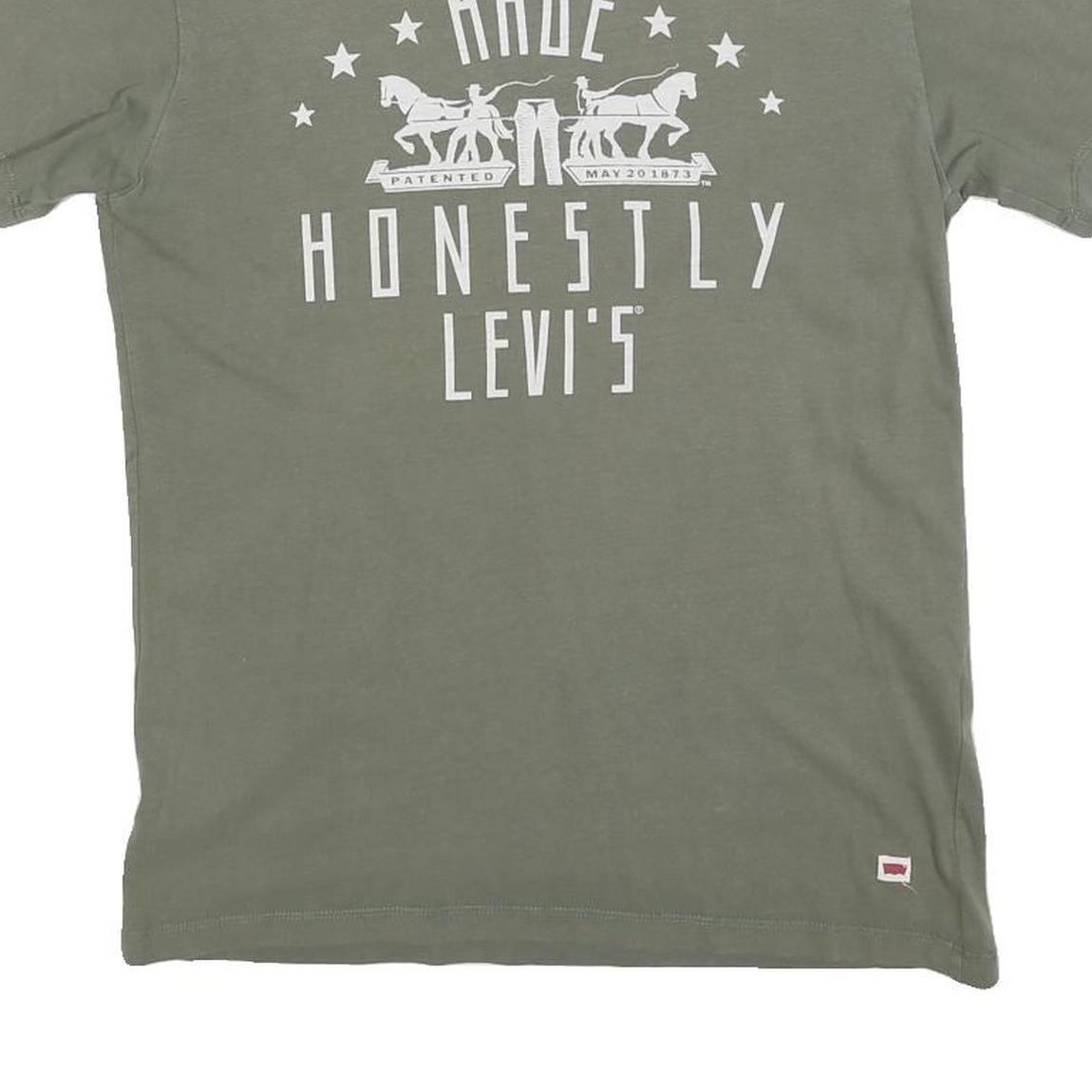 LEVI'S Mens Green Graphic T-Shirt S Short Sleeve Crew Neck Cotton Blend