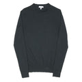 REISS Mens Black Plain Wool Blend Jumper Crew Neck Basic Knit XS Classic