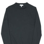 REISS Mens Black Plain Wool Blend Jumper Crew Neck Basic Knit XS Classic