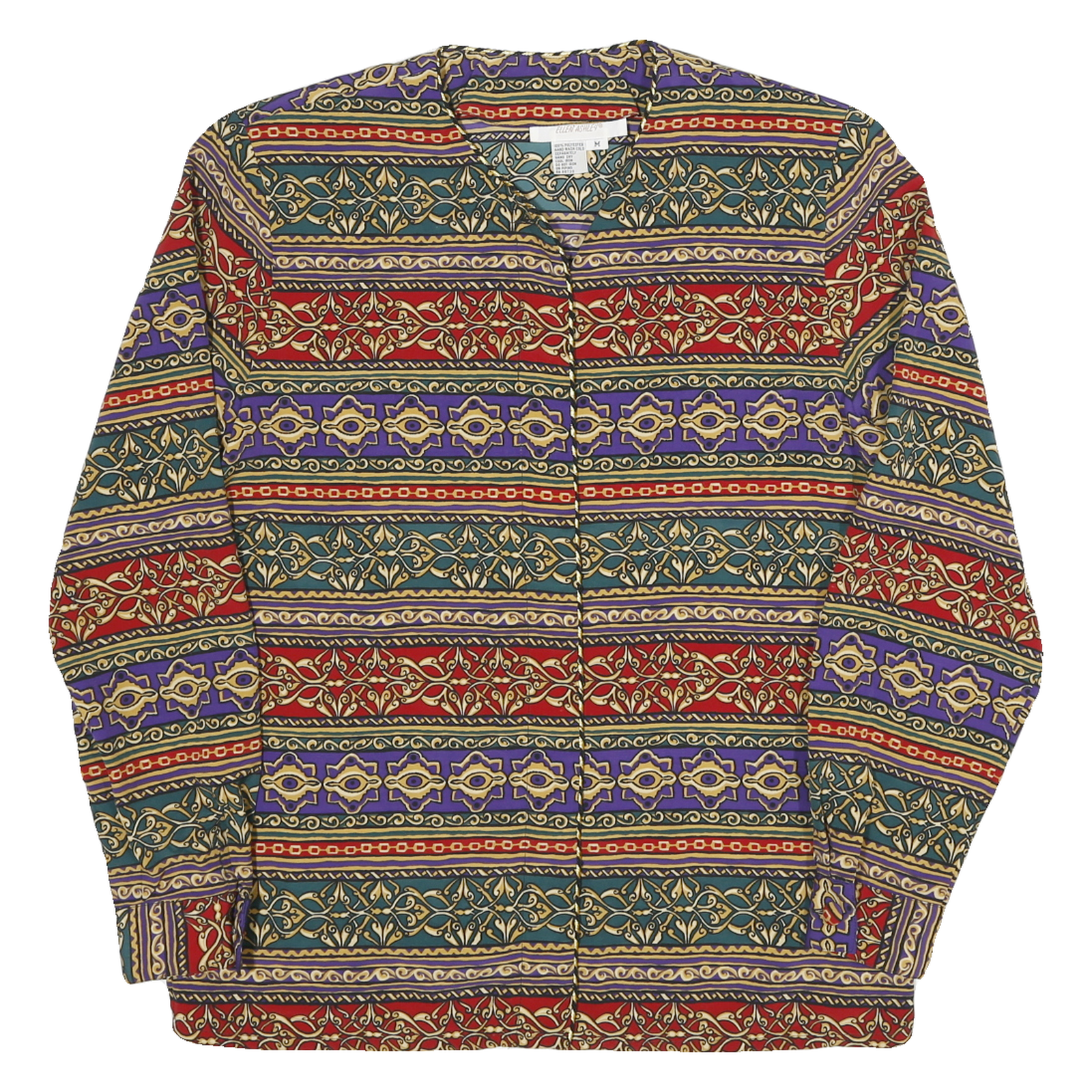 ELLEN ASHLEY Womens Multi Colour Printed Shirt Long Sleeve Collared M