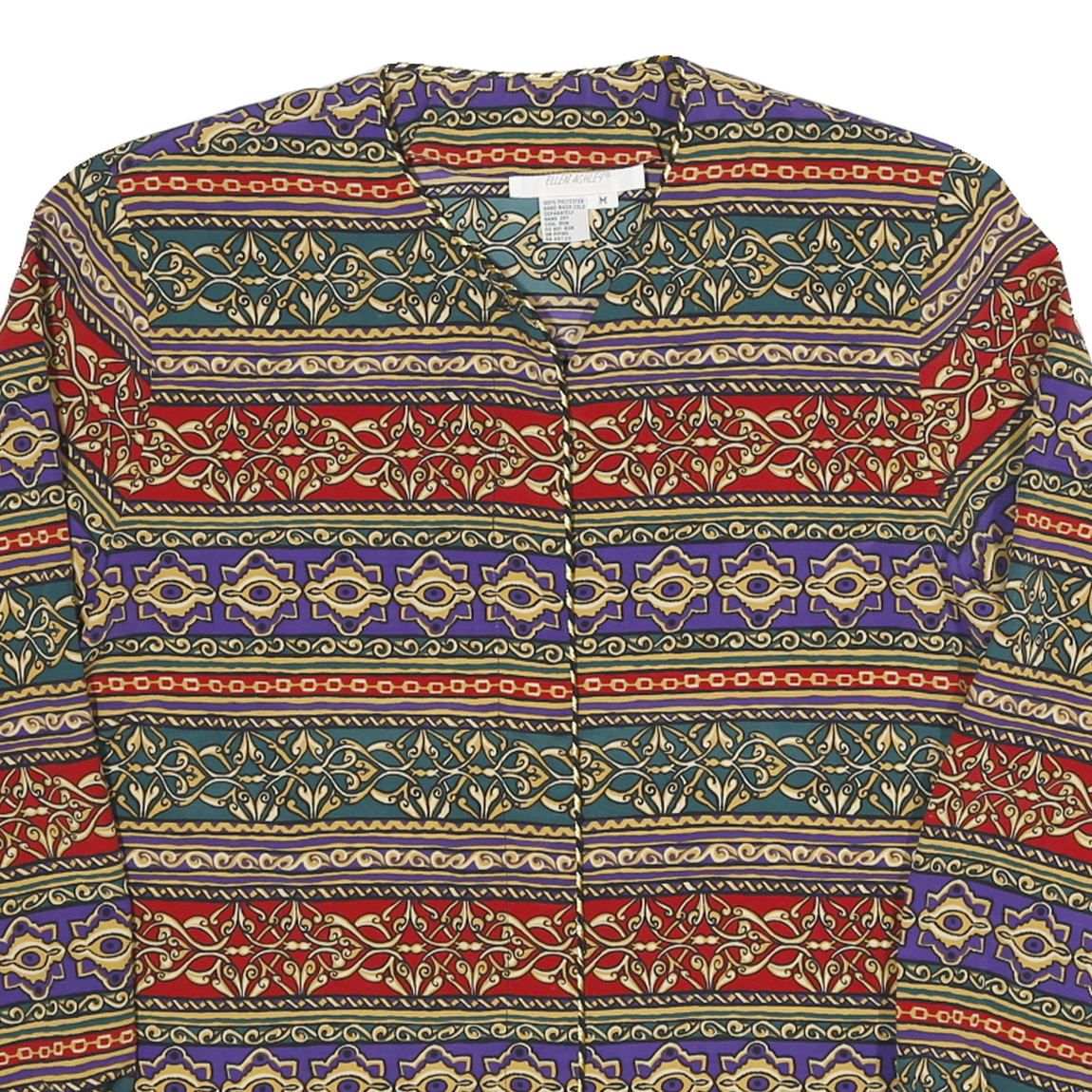 ELLEN ASHLEY Womens Multi Colour Printed Shirt Long Sleeve Collared M