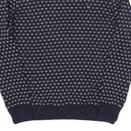 TOMMY HILFIGER Mens Navy & White Patterned Wool Blend Jumper Crew Neck Basic