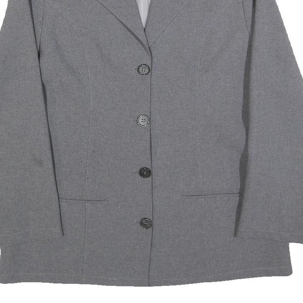 TALLY WEIJL Womens Grey Button Jacket M Polyester Plain Classic Smart Casual