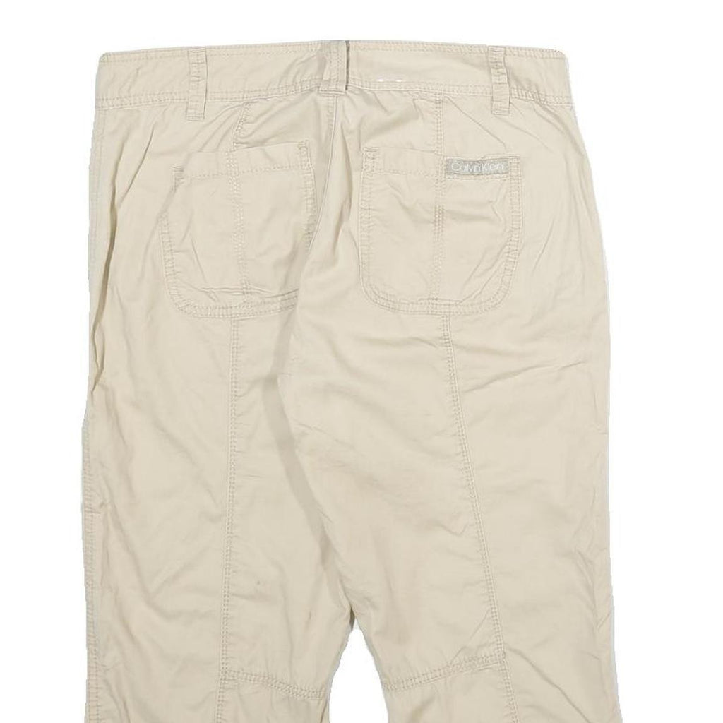 CALVIN KLEIN JEANS Womens Shorts Beige Casual Cotton UK 8 W30 Drawstring Hem