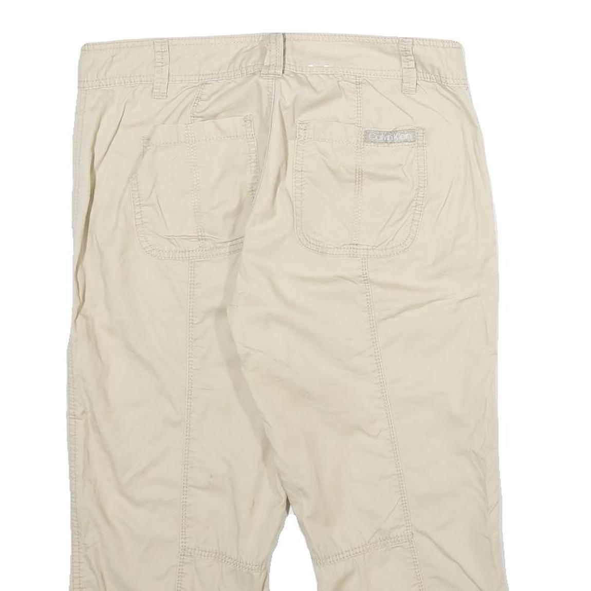 CALVIN KLEIN JEANS Womens Shorts Beige Casual Cotton UK 8 W30 Drawstring Hem