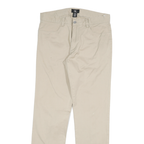 CALVIN KLEIN Mens Regular Fit Beige Cotton Blend Trousers W32 L32 Classic Zip