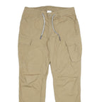 DECATHALON Womens Cotton Blend Beige Regular Cargo Trousers W32 L33 Casual