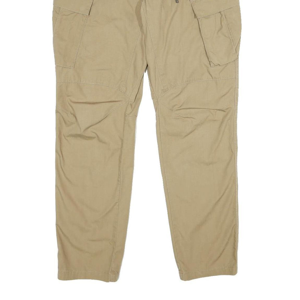 DECATHALON Womens Cotton Blend Beige Regular Cargo Trousers W32 L33 Casual