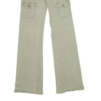 JOONI JOOLZ Womens Green Regular Flared Denim Light W26 L32 Drawstring Waist