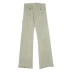 JOONI JOOLZ Womens Green Regular Flared Denim Light W26 L32 Drawstring Waist