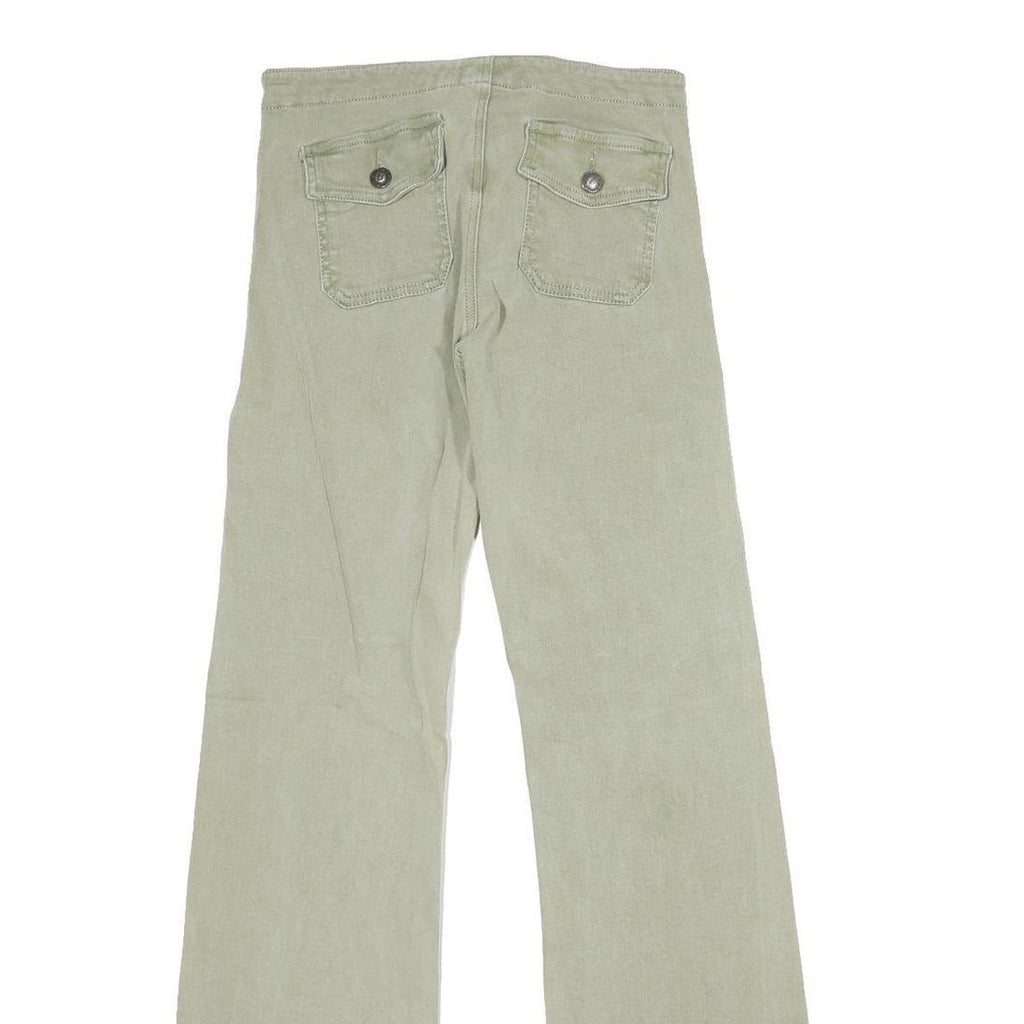 JOONI JOOLZ Womens Green Regular Flared Denim Light W26 L32 Drawstring Waist