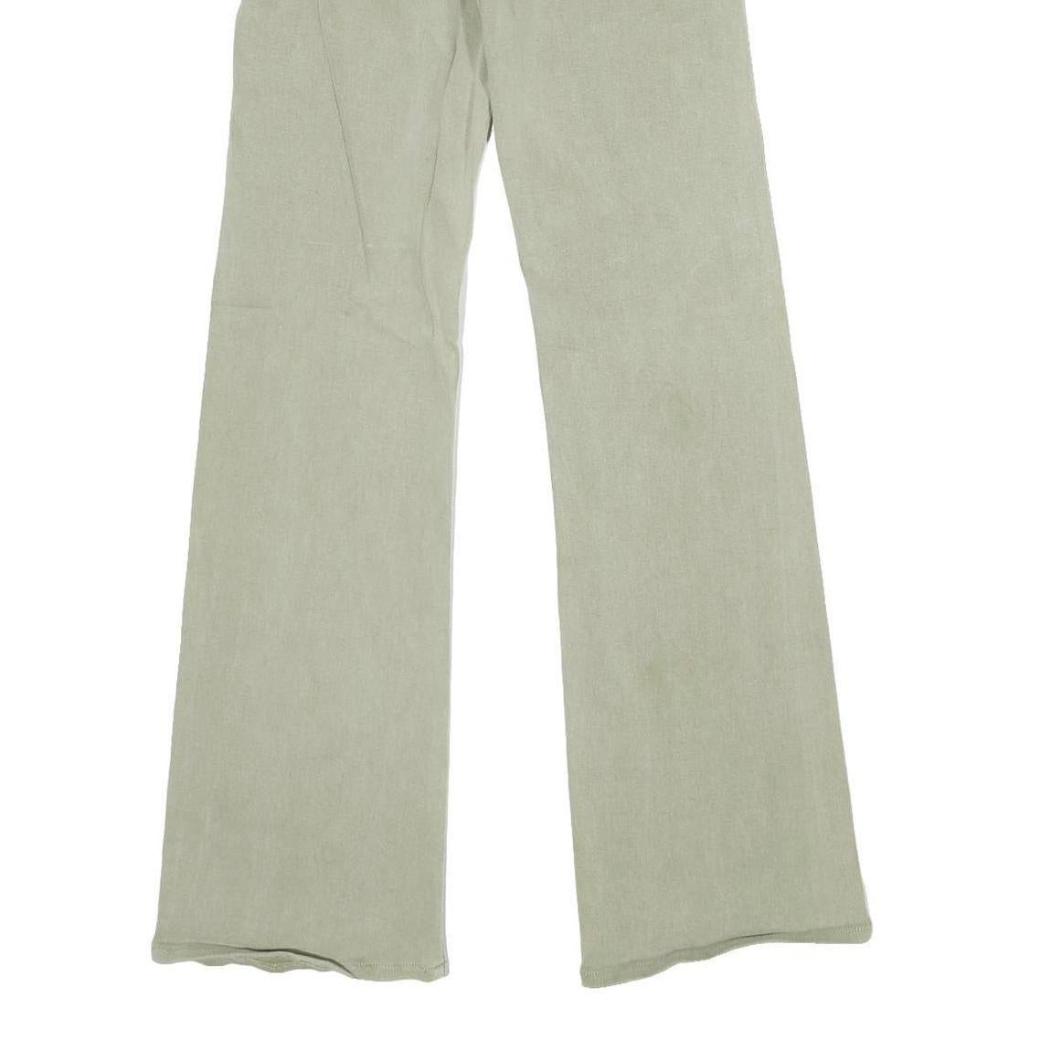 JOONI JOOLZ Womens Green Regular Flared Denim Light W26 L32 Drawstring Waist