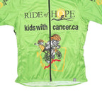 SUGOI Mens Green Ride Of Hope Graphic Cycling Jersey L Short Sleeve Zip Front