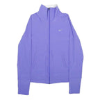 NIKE Womens Purple Jacket L Polyester Blend Zip Plain Lightweight Sportswear