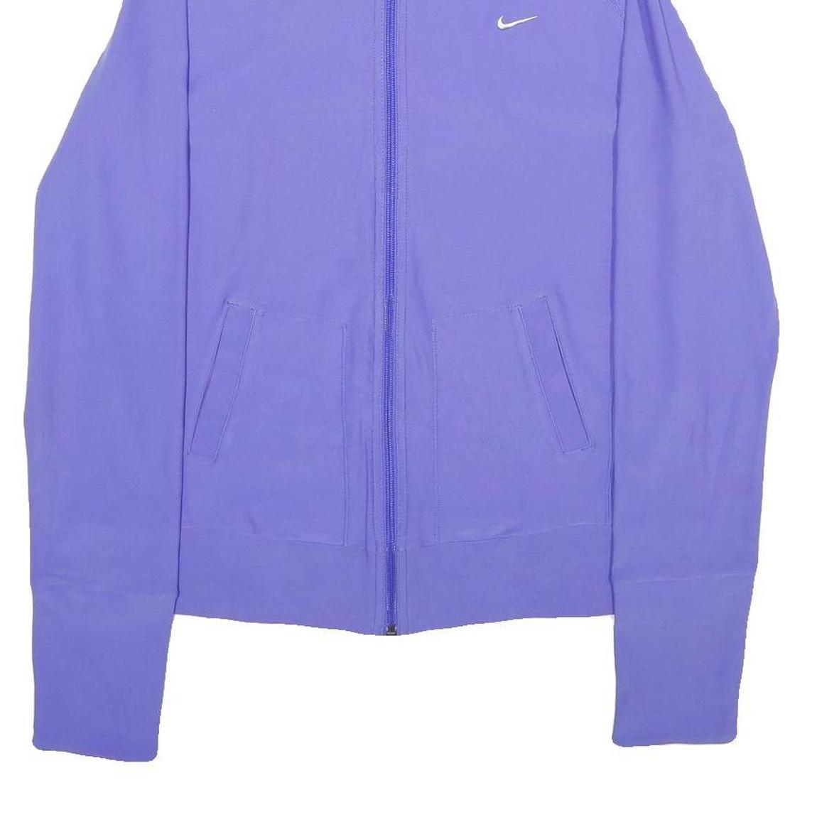 NIKE Womens Purple Jacket L Polyester Blend Zip Plain Lightweight Sportswear