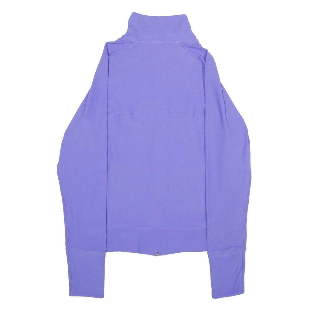 NIKE Womens Purple Jacket L Polyester Blend Zip Plain Lightweight Sportswear