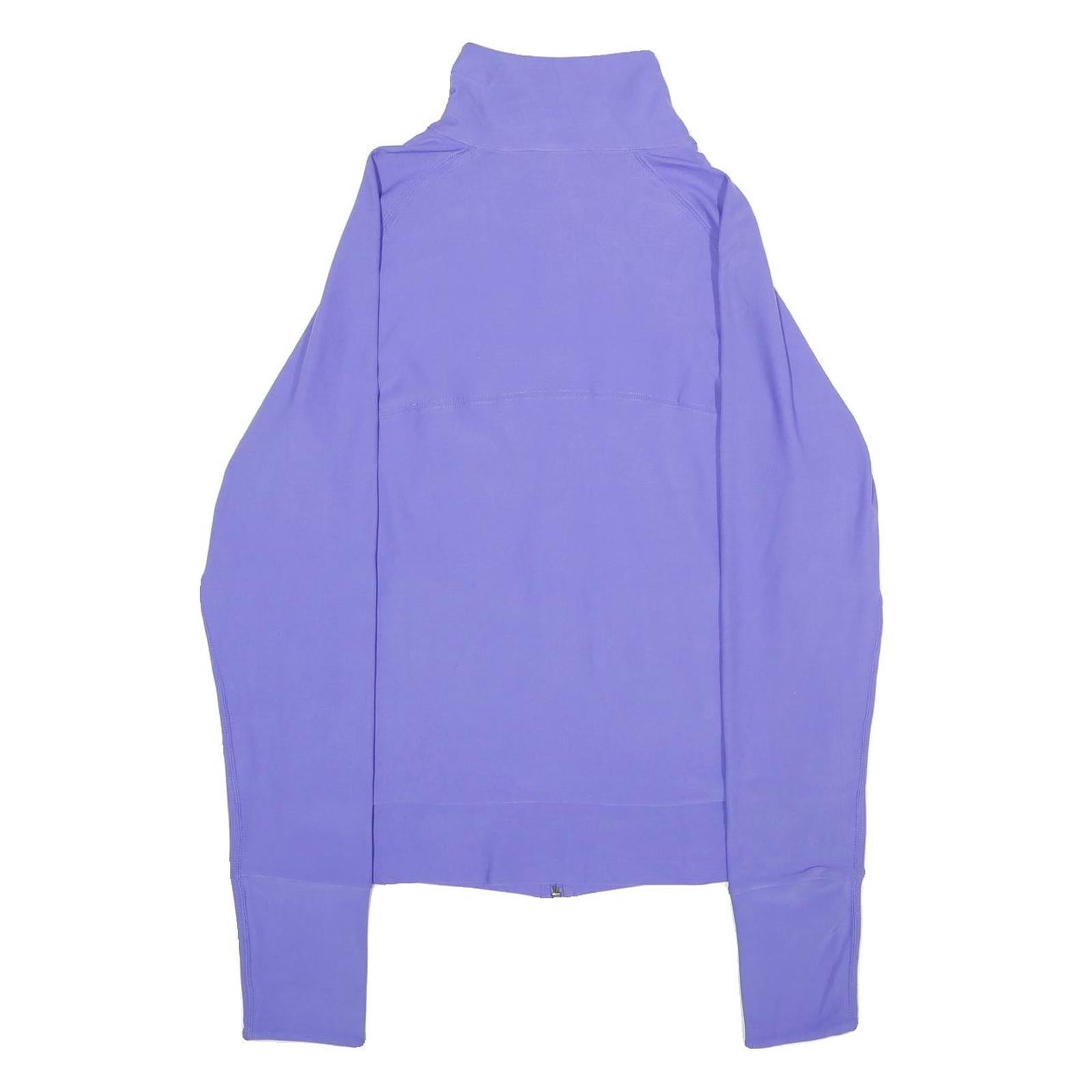 NIKE Womens Purple Jacket L Polyester Blend Zip Plain Lightweight Sportswear