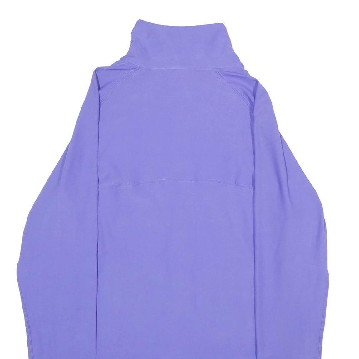 NIKE Womens Purple Jacket L Polyester Blend Zip Plain Lightweight Sportswear