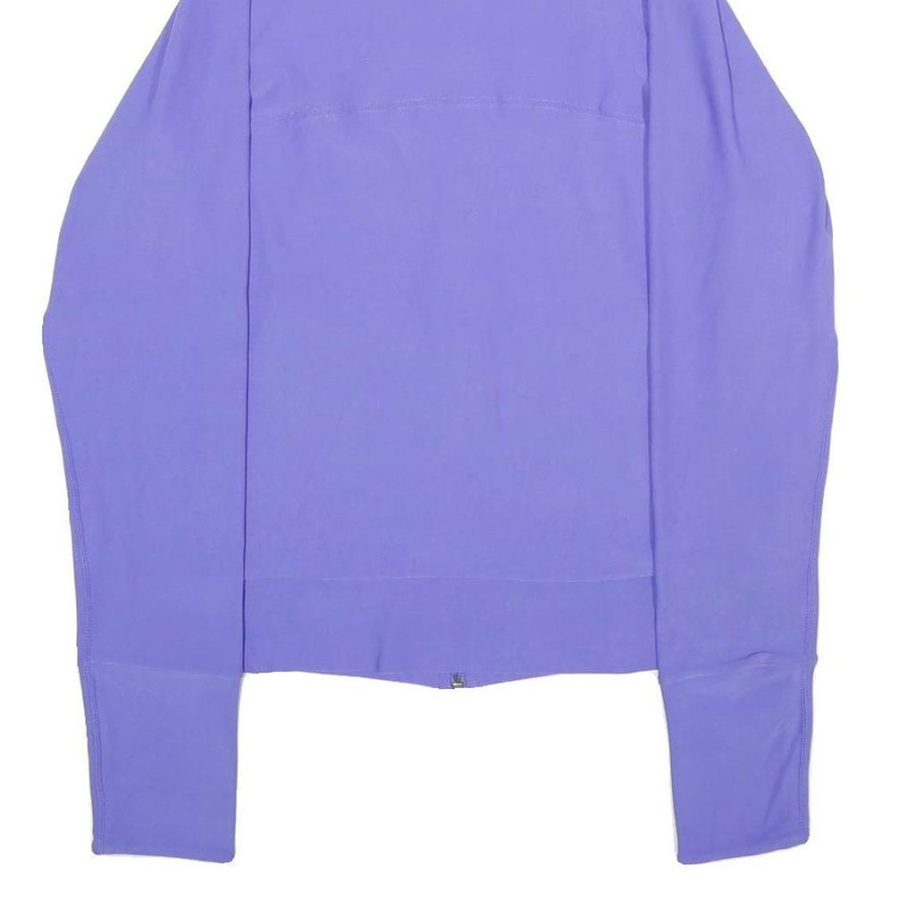 NIKE Womens Purple Jacket L Polyester Blend Zip Plain Lightweight Sportswear