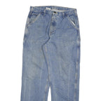 CARHARTT Mens Relaxed Blue Denim Jeans W34 L34 Workwear Straight Cotton Blend