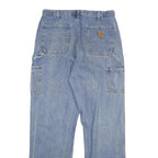 CARHARTT Mens Relaxed Blue Denim Jeans W34 L34 Workwear Straight Cotton Blend