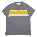 CALVIN KLEIN Mens Polo Shirt Grey Striped M