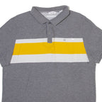 CALVIN KLEIN Mens Polo Shirt Grey Striped M