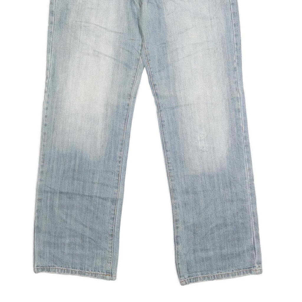 FA COUPE Mens Jeans Blue Regular Straight Denim Light W36 L32 Cotton Blend Zip