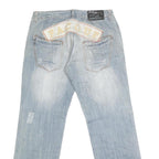 FA COUPE Mens Jeans Blue Regular Straight Denim Light W36 L32 Cotton Blend Zip