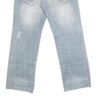 FA COUPE Mens Jeans Blue Regular Straight Denim Light W36 L32 Cotton Blend Zip