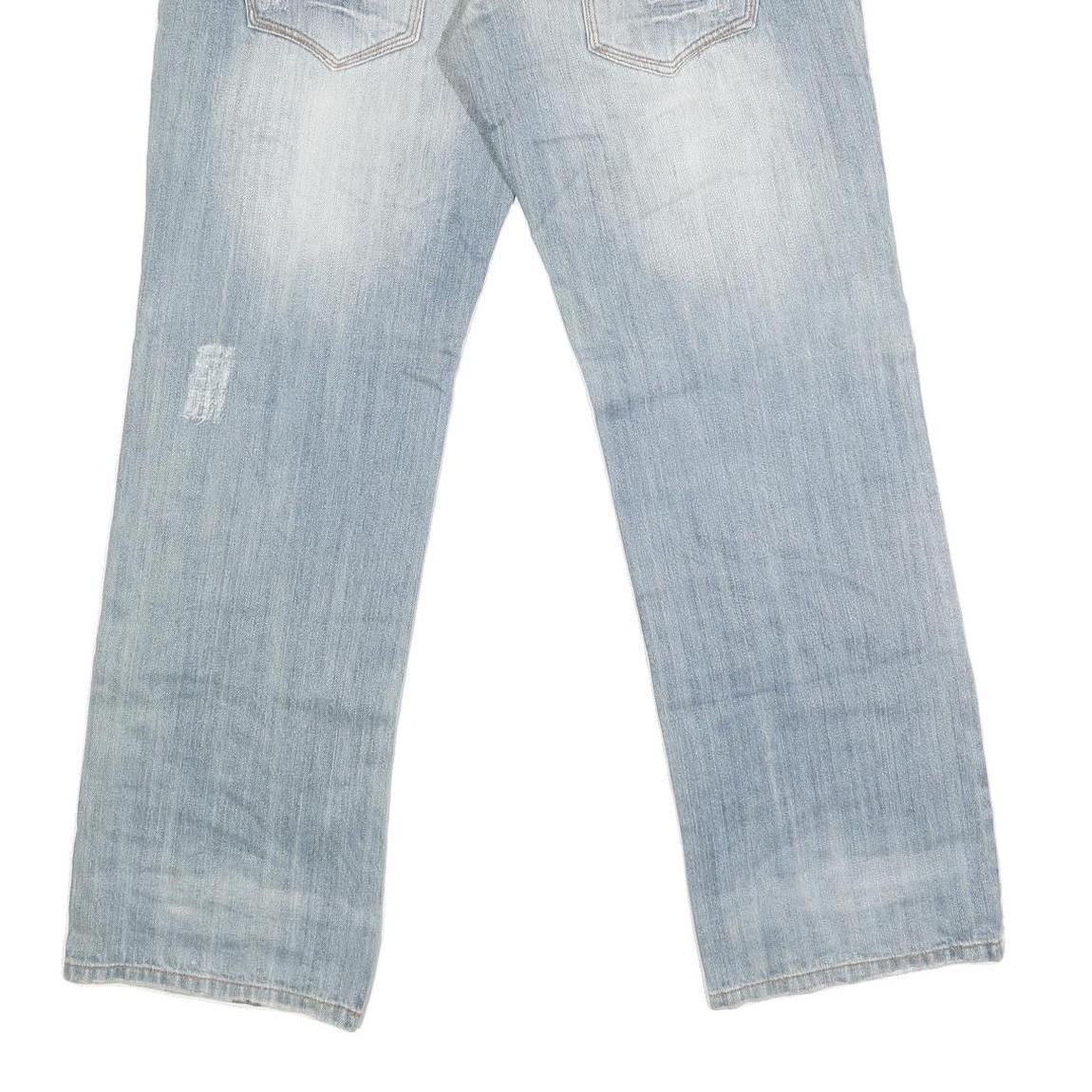 FA COUPE Mens Jeans Blue Regular Straight Denim Light W36 L32 Cotton Blend Zip