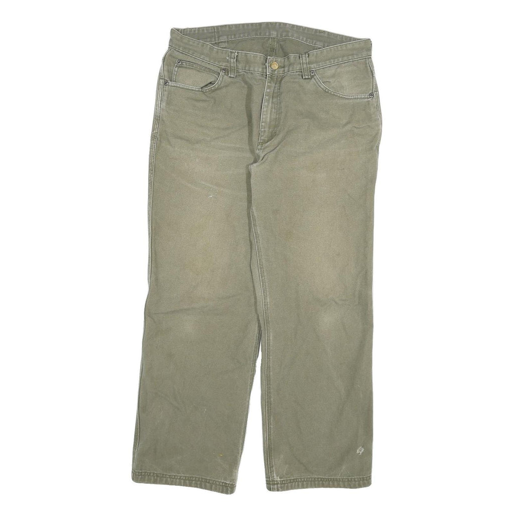 DICKIES Mens Regular Fit Jeans Green Denim W34 L28 Classic Workwear Relaxed