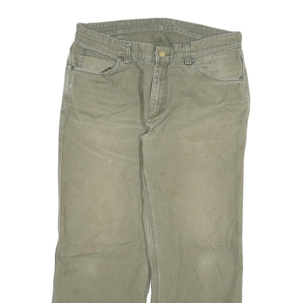 DICKIES Mens Regular Fit Jeans Green Denim W34 L28 Classic Workwear Relaxed