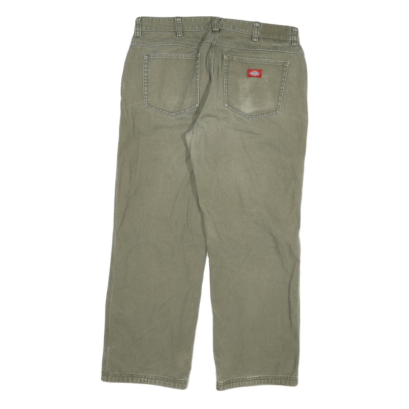 DICKIES Mens Regular Fit Jeans Green Denim W34 L28 Classic Workwear Relaxed