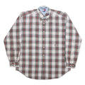 TOMMY HILFIGER Mens White Green Red Check Shirt L Classic Button-Down Cotton