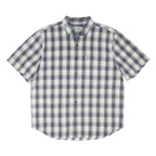 CARHARTT Mens Blue Beige Check Shirt XL Cotton Blend Casual Short Sleeve