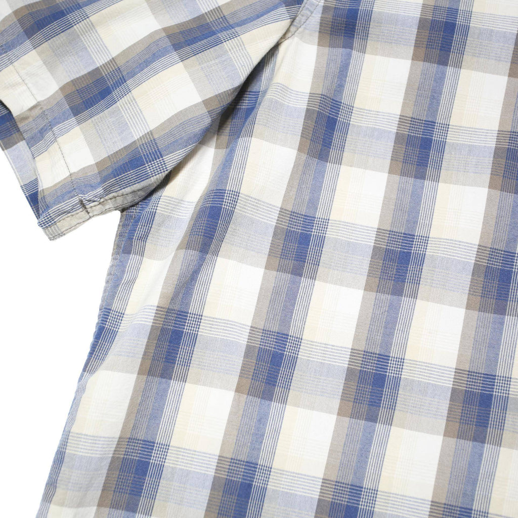 CARHARTT Mens Blue Beige Check Shirt XL Cotton Blend Casual Short Sleeve