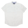TOMMY HILFIGER Mens White Button Down Shirt XL Classic Cotton Blend Casual