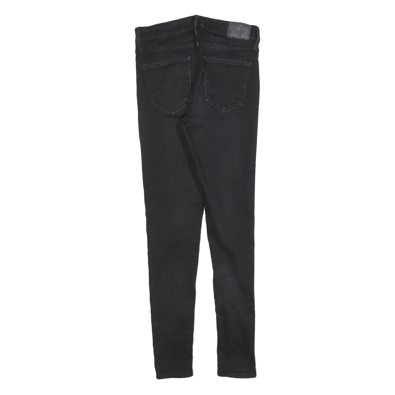 LEVI'S 720 Womens Jeans Black Slim Skinny Denim Raw W27 L30 Zip Cotton Blend