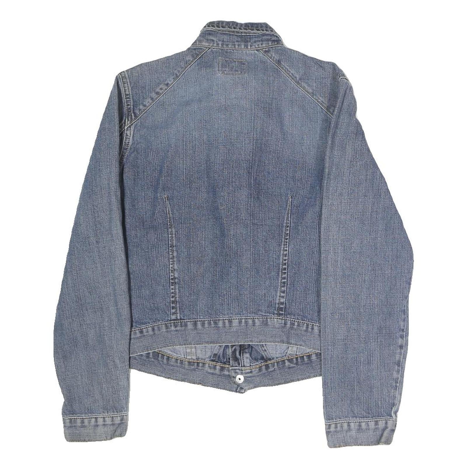 CALVIN KLEIN JEANS Womens Blue Denim Jacket M Cotton Zip Plain Casual Denim