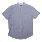 TOMMY HILFIGER Mens Blue Shirt XL Button-Down Collar Casual Cotton Short Sleeve