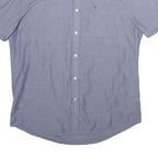 TOMMY HILFIGER Mens Blue Shirt XL Button-Down Collar Casual Cotton Short Sleeve