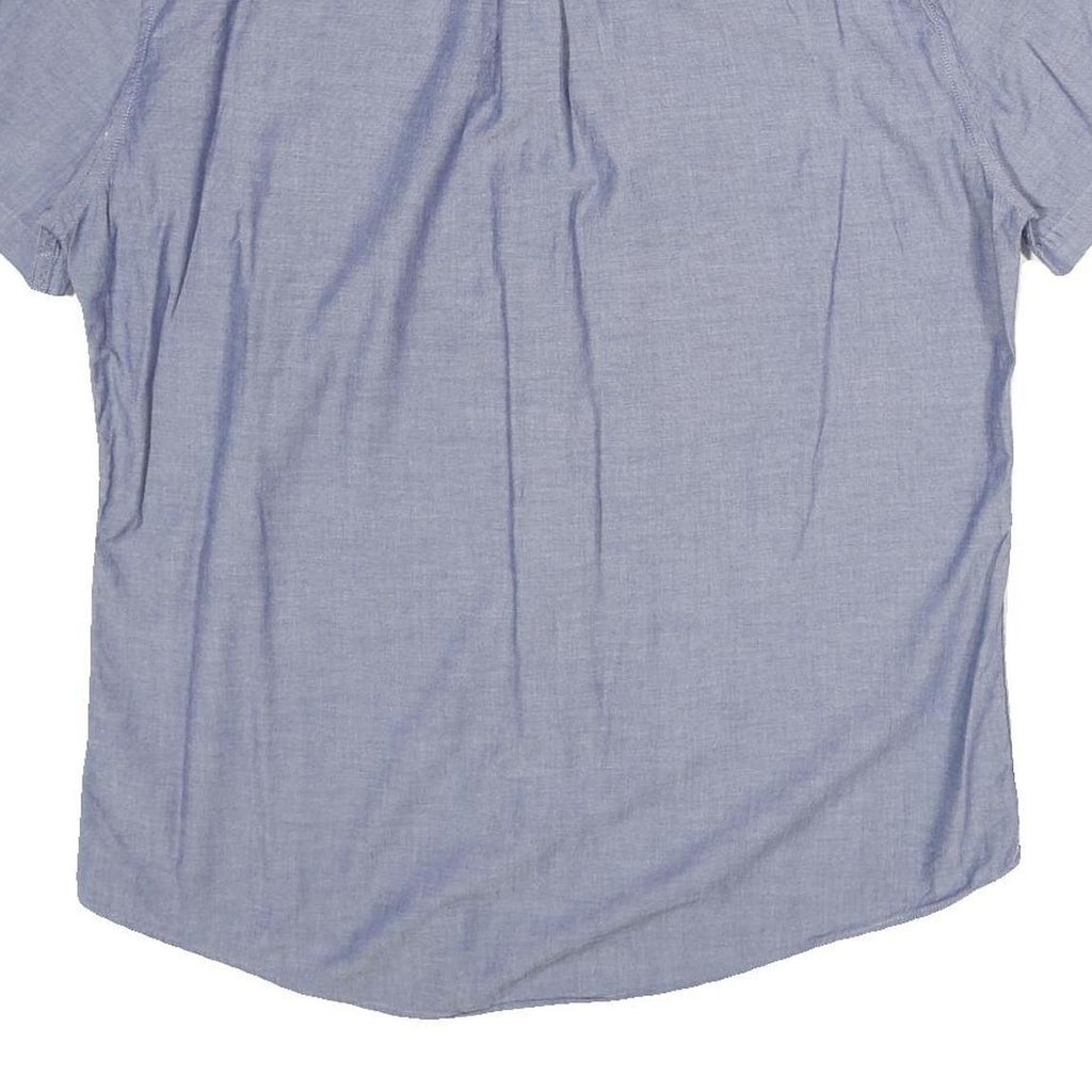 TOMMY HILFIGER Mens Blue Shirt XL Button-Down Collar Casual Cotton Short Sleeve