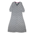 WEIRD FISH Womens Blue Floral Day Cotton Blend Dress M Button V-Neck